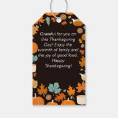 Happy Thanksgiving retro pompoenen esdoorn bladere Cadeaulabel (Achterkant)