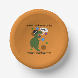 Happy Thanksgiving Roar Dinosaur Cute Personalize Papieren Kommen