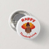 Happy Thanksgiving Ronde Button 3,2 Cm (Voorkant /achterkant)