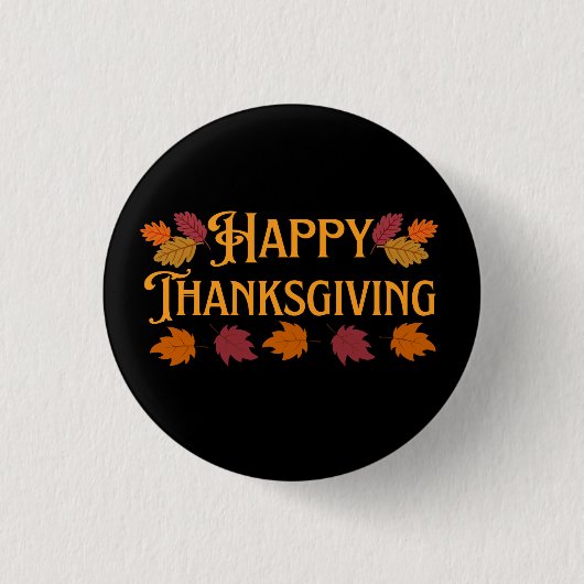 Happy Thanksgiving Ronde Button 3,2 Cm (Voorkant)