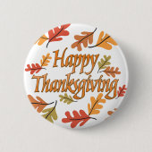 Happy Thanksgiving Ronde Button 5,7 Cm (Voorkant)