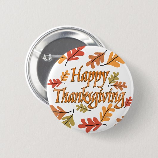 Happy Thanksgiving Ronde Button 5,7 Cm (Voorkant /achterkant)