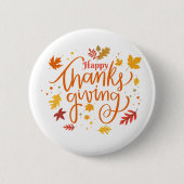 Happy Thanksgiving Ronde Button 5,7 Cm (Voorkant)