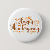 Happy Thanksgiving Ronde Button 5,7 Cm (Voorkant)