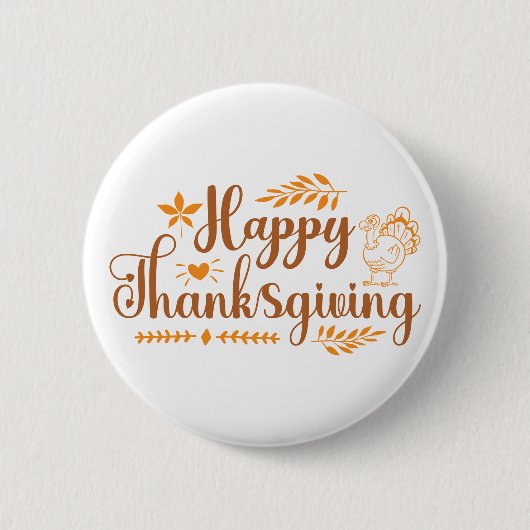 Happy Thanksgiving Ronde Button 5,7 Cm (Voorkant)