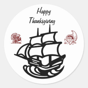 HAPPY THANKSGIVING RONDE STICKER