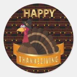 Happy Thanksgiving Ronde Sticker
