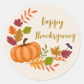 Happy Thanksgiving Ronde Sticker (Voorkant)
