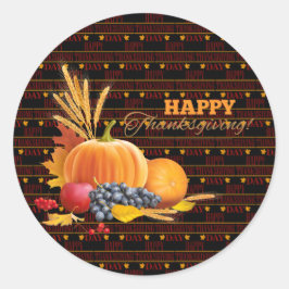 Happy Thanksgiving Ronde Sticker