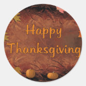 Happy Thanksgiving Ronde Sticker (Voorkant)