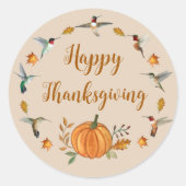Happy Thanksgiving Ronde Sticker (Voorkant)