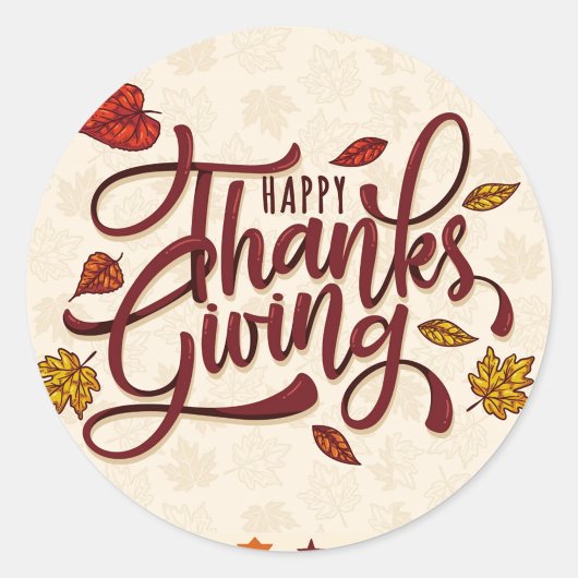 Happy Thanksgiving Ronde Sticker