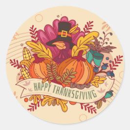 Happy Thanksgiving Ronde Sticker