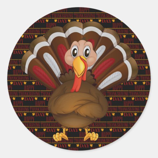 Happy Thanksgiving Ronde Sticker (Voorkant)