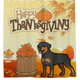Happy Thanksgiving Rottweiler Douchegordijn