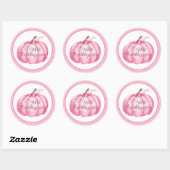 Happy Thanksgiving roze pompoen Ronde Sticker (Vel)