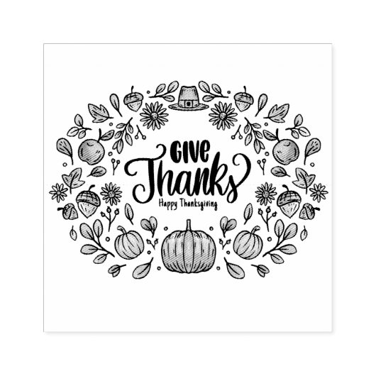 Happy Thanksgiving Rubberstempel (Afrduk)