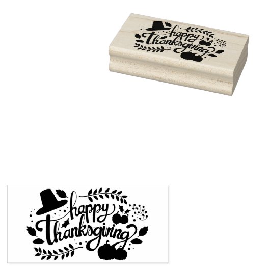 Happy Thanksgiving Rubberstempel (Gestempeld)