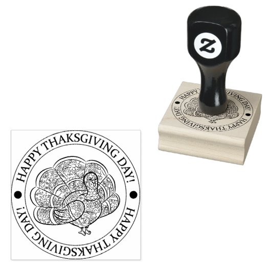 Happy thanksgiving rubberstempel (Gestempeld)