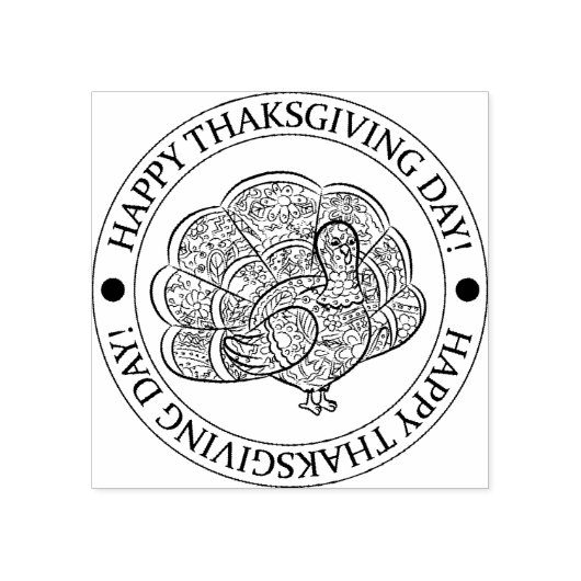 Happy thanksgiving rubberstempel (Afrduk)