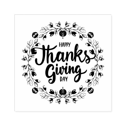 Happy Thanksgiving Rubberstempel (Afrduk)