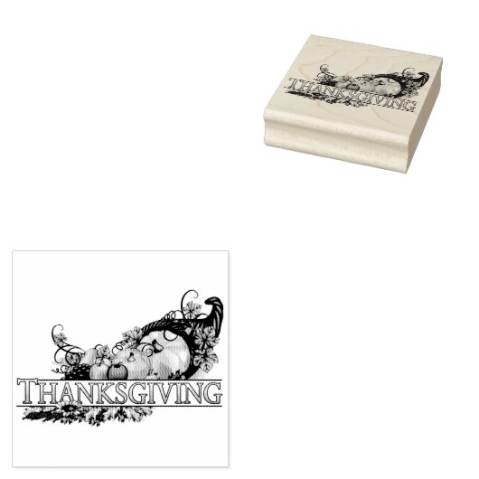 Happy Thanksgiving Rubberstempel (Gestempeld)