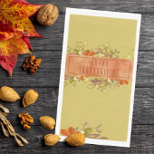 Happy Thanksgiving Rustic Autumn Leaves Servet