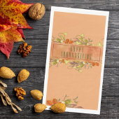 Happy Thanksgiving Rustic Autumn Leaves Servet