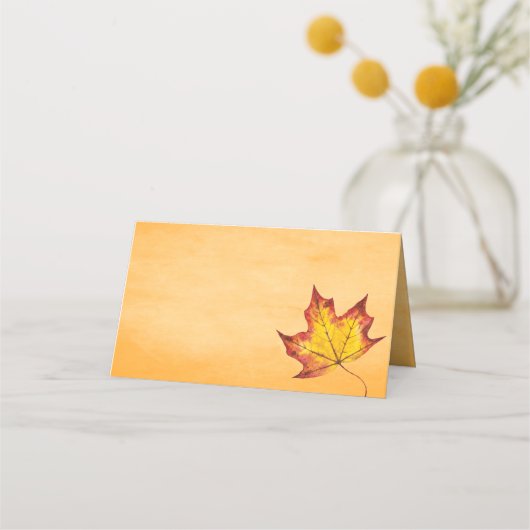 Happy Thanksgiving Rustic Herfst Leaf Tafel Zitpla Plaatskaartje (Achterkant)