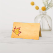 Happy Thanksgiving Rustic Herfst Leaf Tafel Zitpla Plaatskaartje (Voorkant)