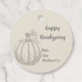 Happy Thanksgiving Rustic Pumpkin Thanksgiving Bedankjes Labels (Voorkant)