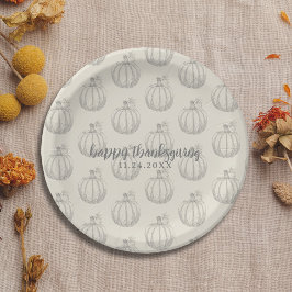Happy Thanksgiving Rustic Pumpkin Thanksgiving Papieren Bordje