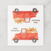 Happy Thanksgiving Rustic Truck Herfst Harvest Plaatskaartje (Buitenkant ongevouwen)