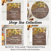 Happy Thanksgiving Rustic Vierkante Sticker
