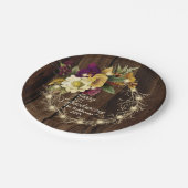 Happy Thanksgiving - Rustic Woodsy Lichte Wreath Papieren Bordje (Gekanteld)