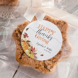 Happy Thanksgiving, rustieke Herfst pompoenen Ronde Sticker