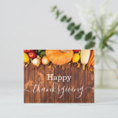 Happy Thanksgiving, rustieke houten vakantie eenvo Briefkaart (Staand voorkant)