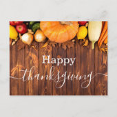 Happy Thanksgiving, rustieke houten vakantie eenvo Briefkaart (Voorkant)