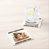 Happy Thanksgiving Schattige Baby Turkije Kartonnen Onderzetters (Insitu)