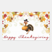 Happy Thanksgiving schattige kalkoen sticker (Voorkant)