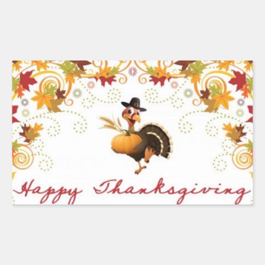 Happy Thanksgiving schattige kalkoen sticker (Voorkant)