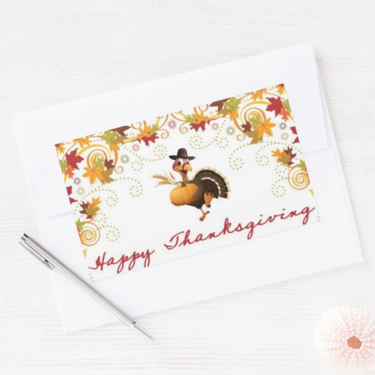 Happy Thanksgiving schattige kalkoen sticker (Envelop)