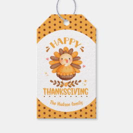 Happy Thanksgiving Schattige Turkije Cadeau Labels Cadeaulabel