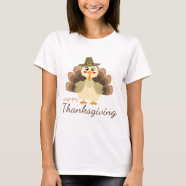 Happy Thanksgiving Schattige Turkije Herfst T-shirt