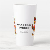 Happy Thanksgiving Schattige Turkije Reizen Latte Mok (Voorkant)