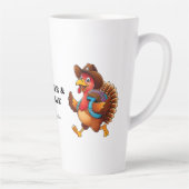 Happy Thanksgiving Schattige Turkije Reizen Latte Mok (Rechts)