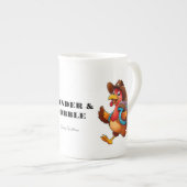 Happy Thanksgiving Schattige Turkije Reizen Porselein Kop (Voorkant rechts)