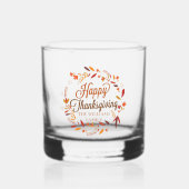 Happy Thanksgiving Schattigee aangepaste herfstbla Whisky Glas (Voorkant)