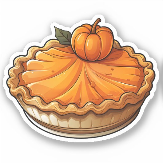 Happy Thanksgiving Schattigee Cartoon Oranje pompo Sticker (Voorkant)