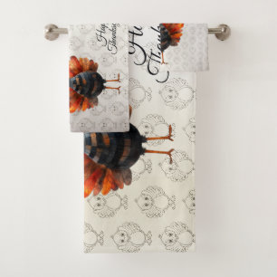 Happy Thanksgiving Schattigee kleurrijke Baby Turk Bad Handdoek